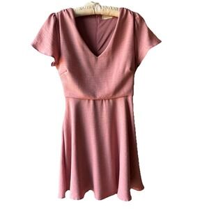 Altar'd State Pink Dress Women's S Dusty Rose Flutter Sleeve V‎ Neck Soft Girl